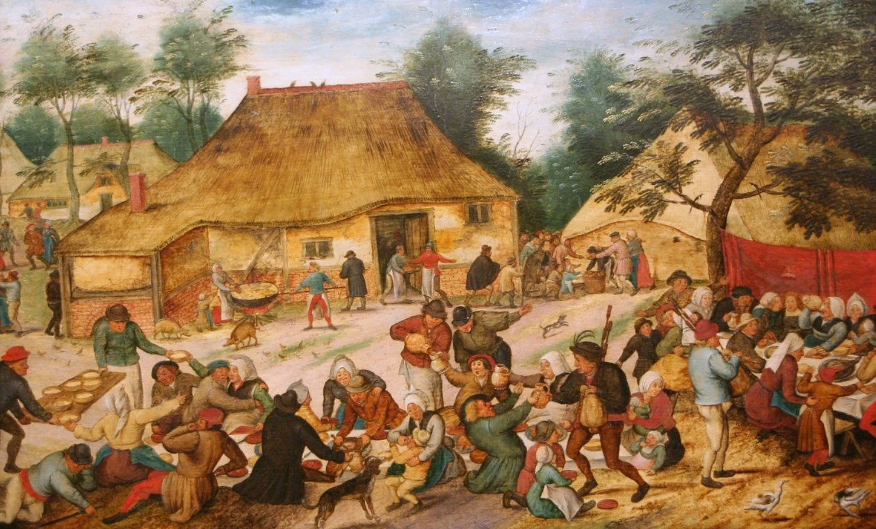 Boerenbruiloftsmaal door Pieter Brueghel the Younger
