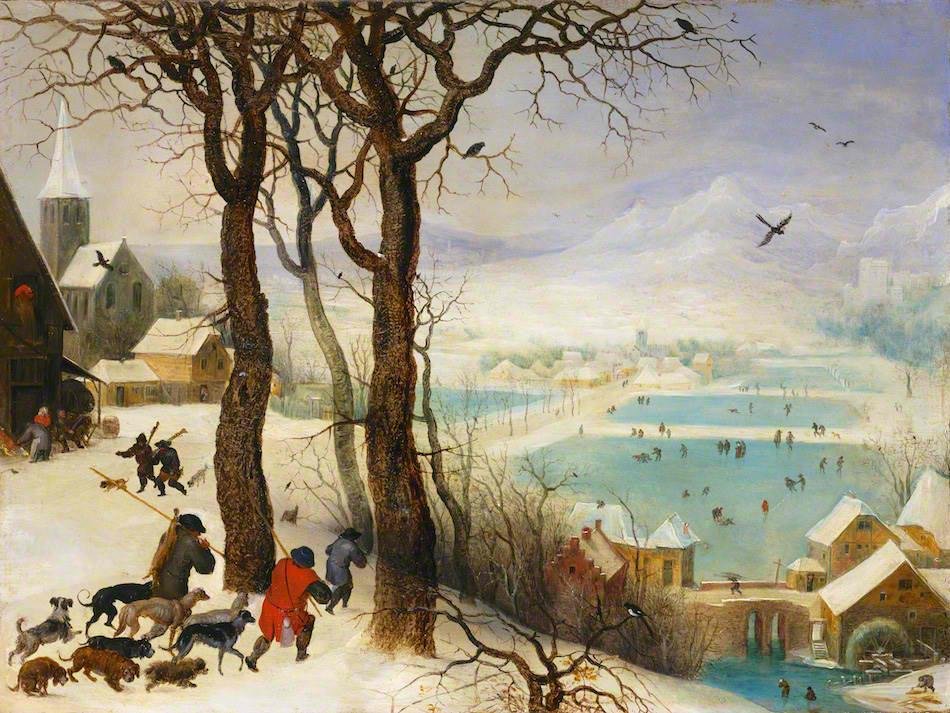 Jagers in de Sneeuw door Pieter Brueghel the Younger