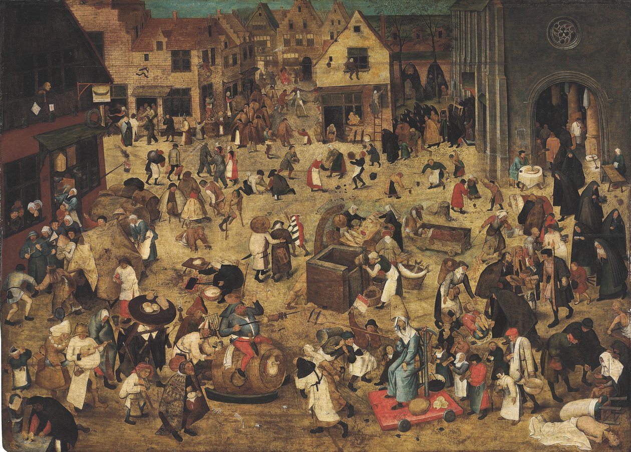 Strijd tussen Carnaval en Vasten door Pieter Brueghel the Younger