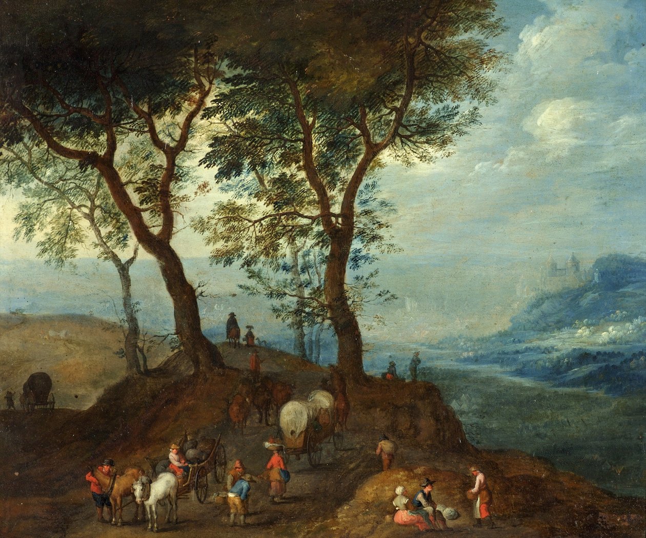 Landschap met Boeren door Pieter Brueghel the Younger