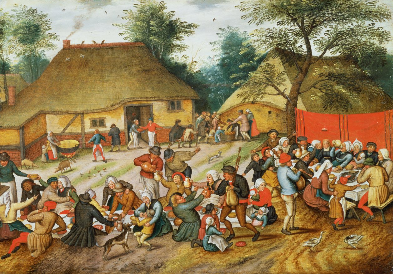 Bruiloftsfeest door Pieter Brueghel the Younger