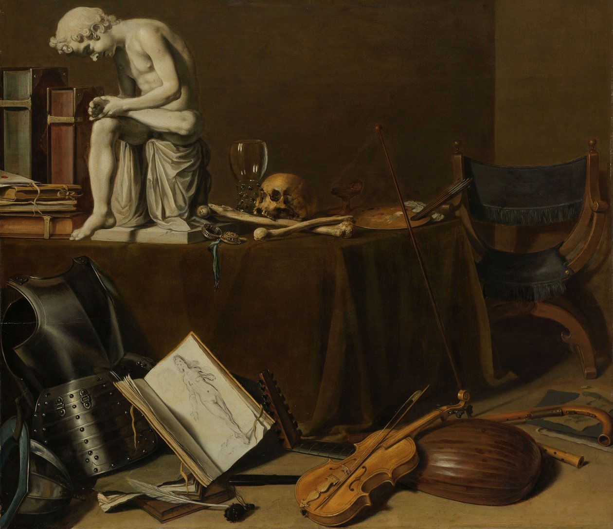 Vanitas Stilleven met de Spinario door Pieter Claesz