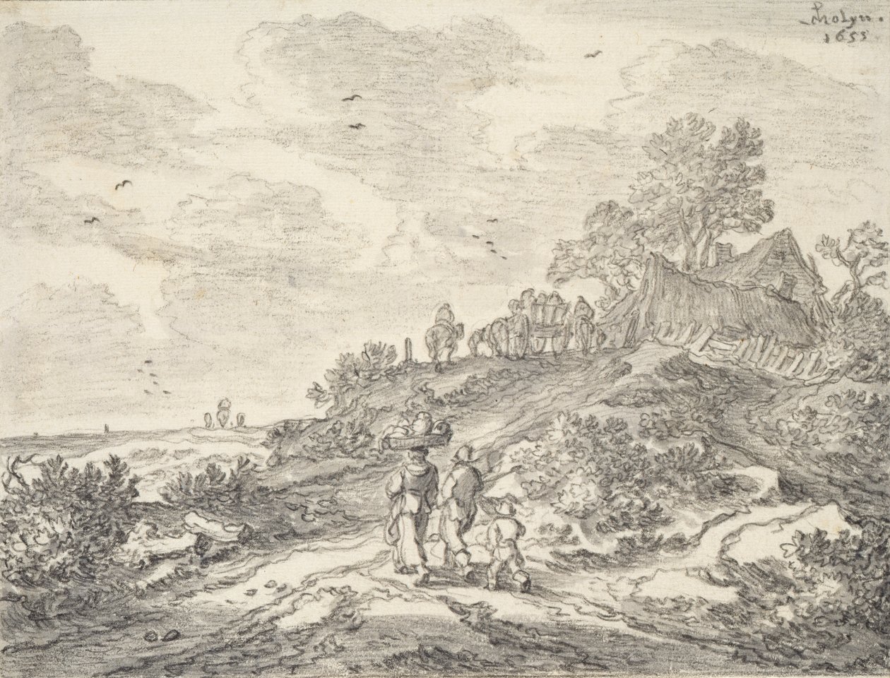 In de duinen buiten Haarlem, 1655 door Pieter Molijn