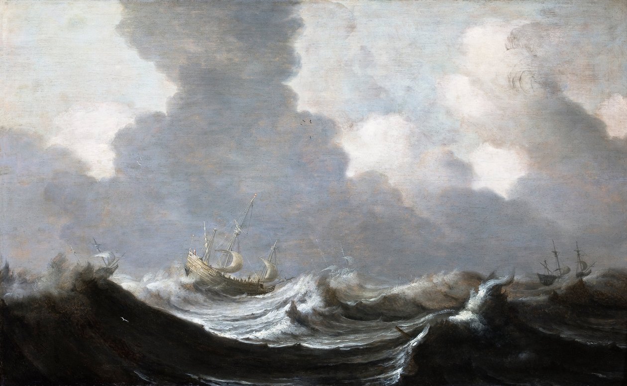 Vier Schepen Voor de Wind door Pieter Mulier the Elder