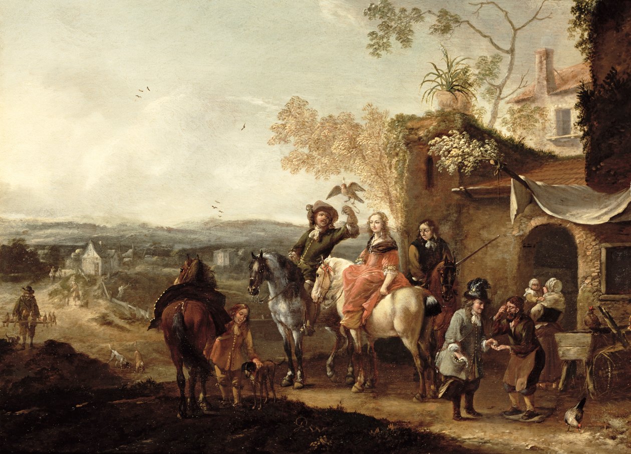 De Valkeniers door Pieter Wouwermans or Wouwerman