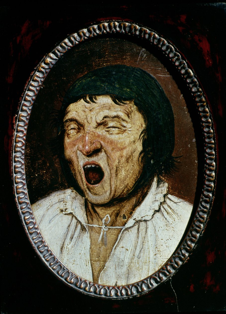 Man Geeuwend door Pieter Bruegel the Elder