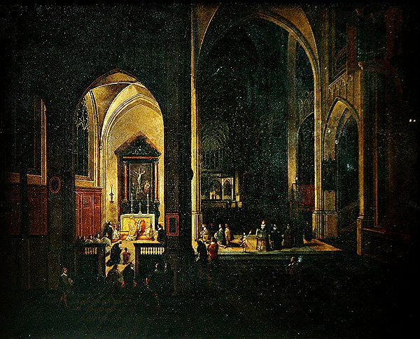 Interieur van een kerk door Pieter the Elder Neefs