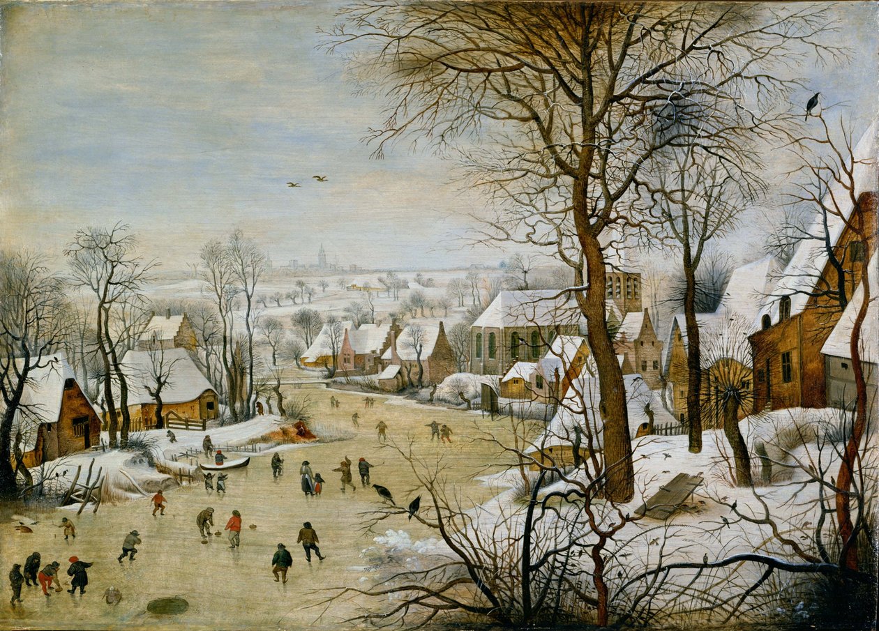 Winterlandschap met Vogelval door Pieter Brueghel the Younger