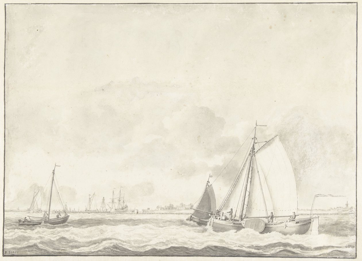 Zeegezicht door Pieter Blaauw