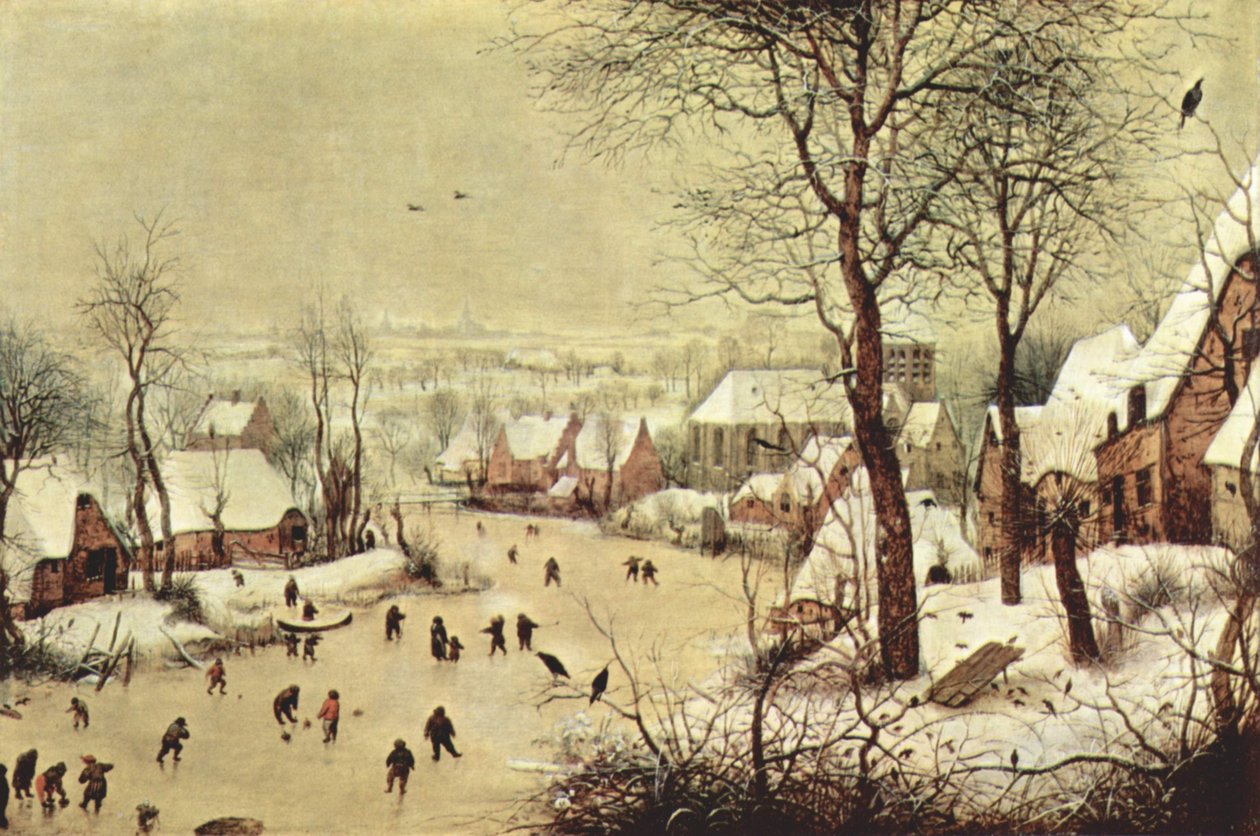 Winterlandschap met vogelval door Pieter Brueghel the Elder