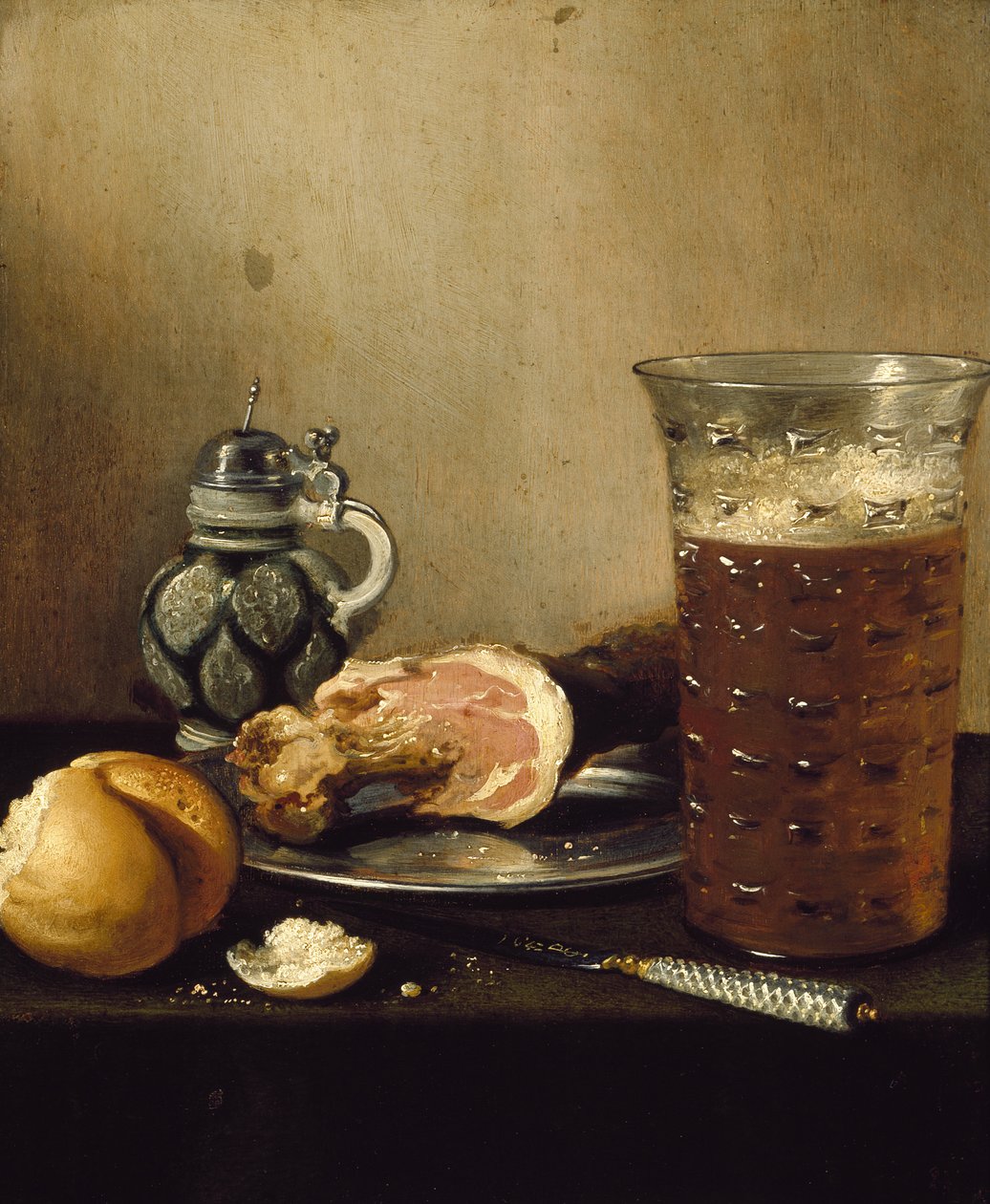 Stilleven met een Ham, 17e eeuw door Pieter Claesz
