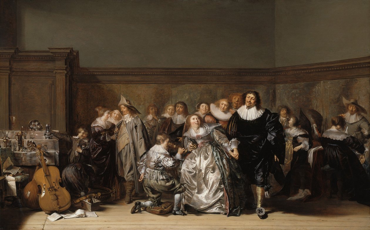Een elegant gezelschap, 1632 door Pieter Codde
