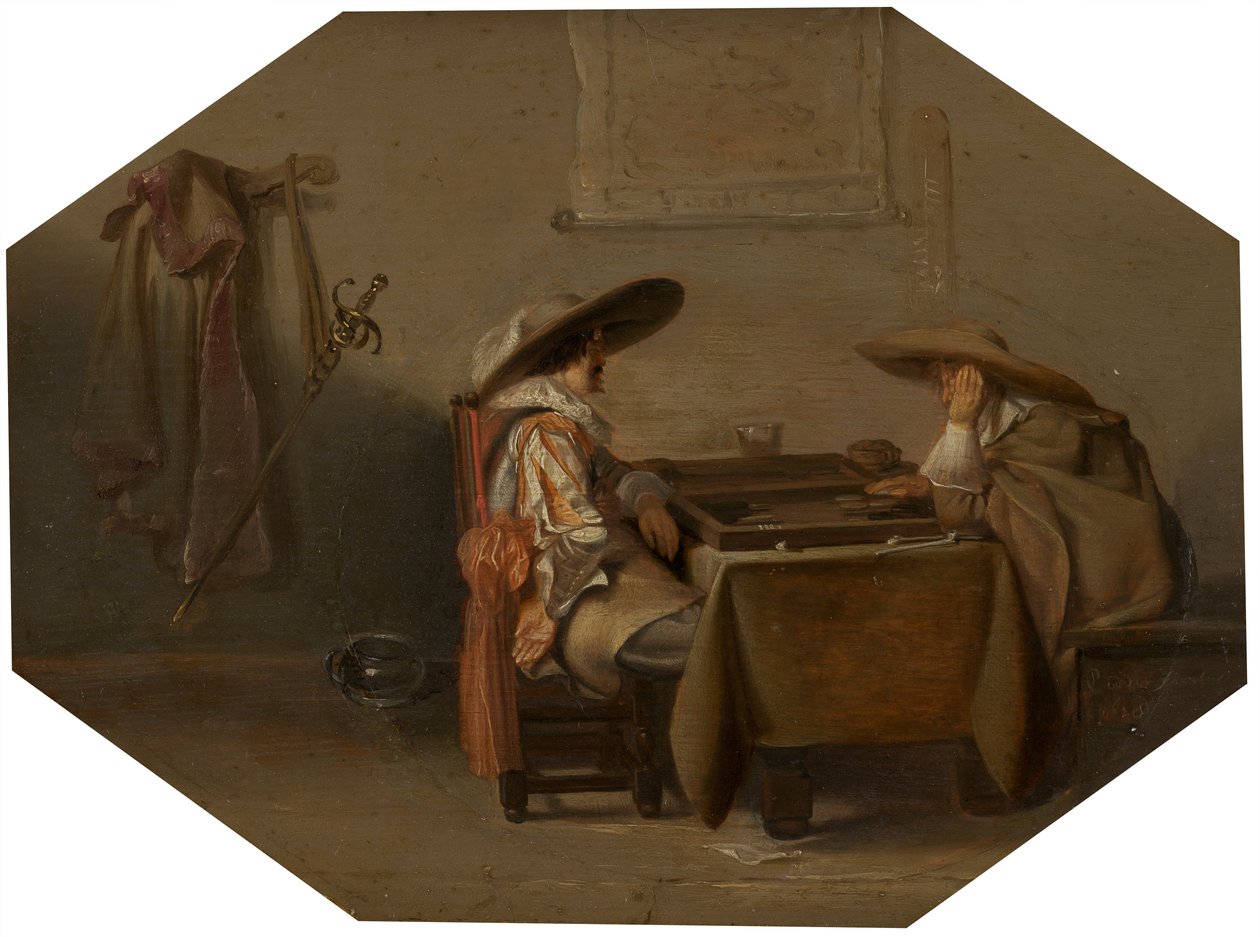 Tric-Trac spelers, 1628 door Pieter Codde