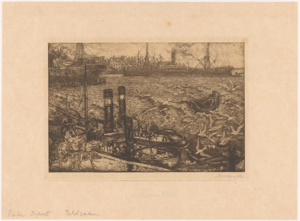 Haven met sleepboten in Rotterdam door Pieter Dupont