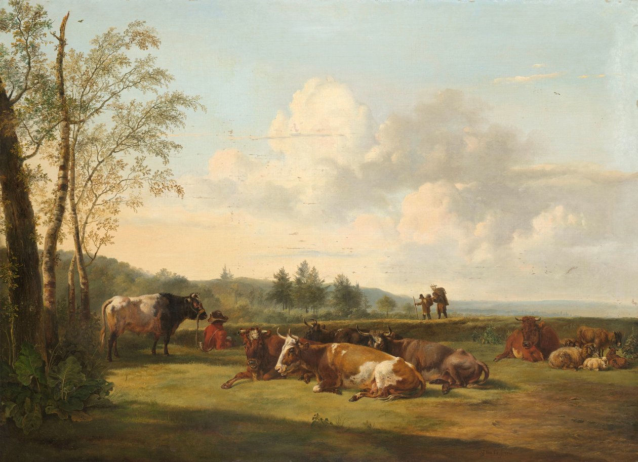 Landschap met vee door Pieter Gerardus van Os