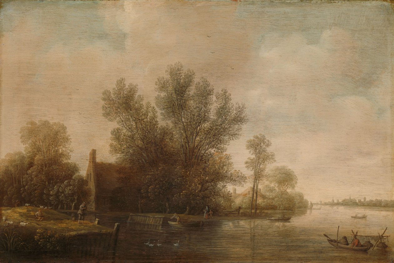 Rivierlandschap door Pieter Jansz. van Asch