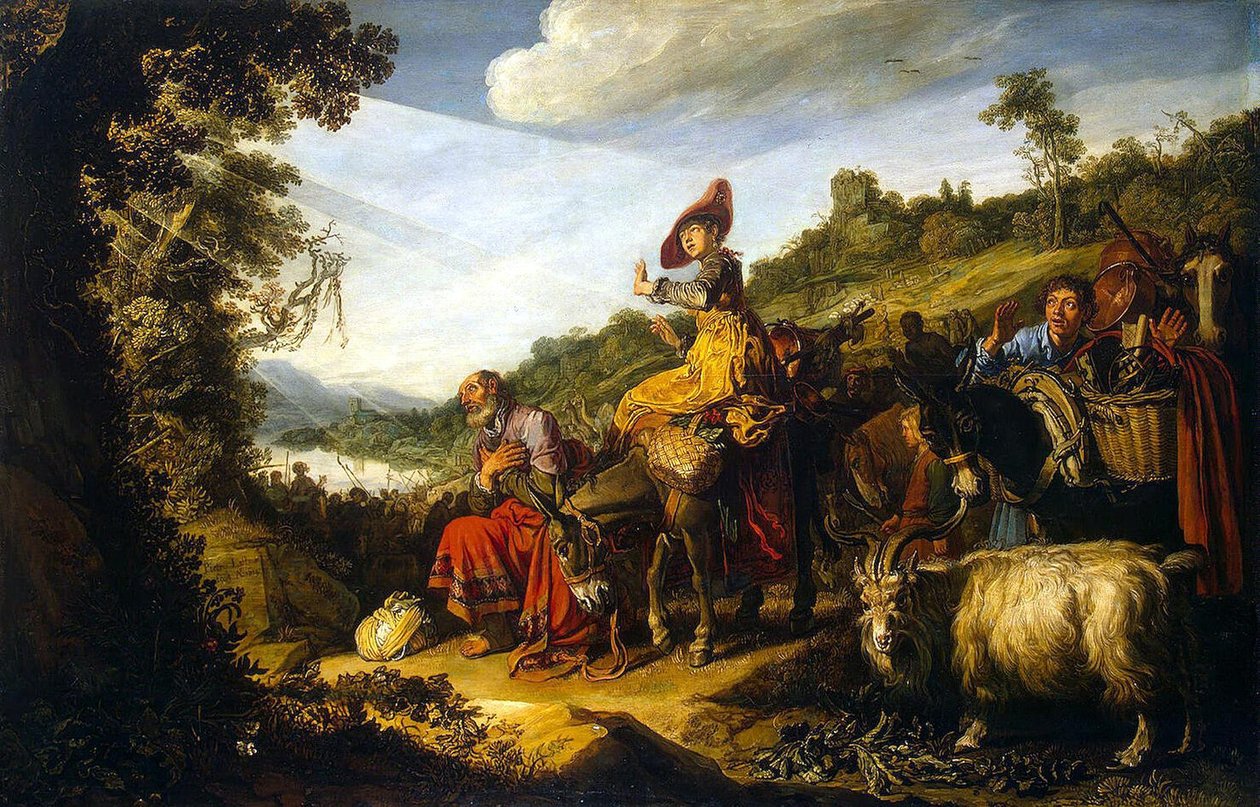 Abraham op weg naar Kanaän door Pieter Lastman