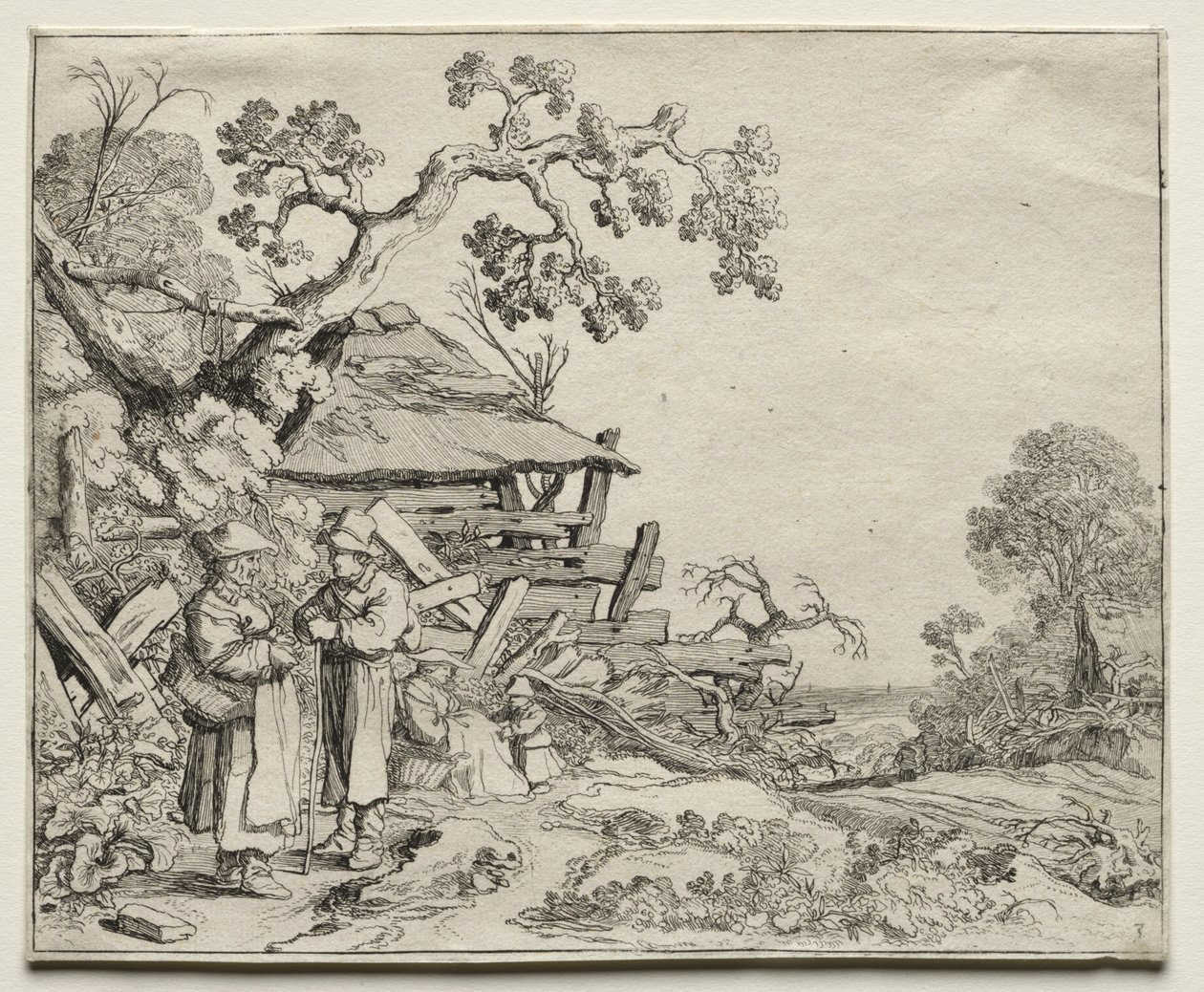 Landschap met twee boeren in gesprek, 1626 door Pieter Molyn