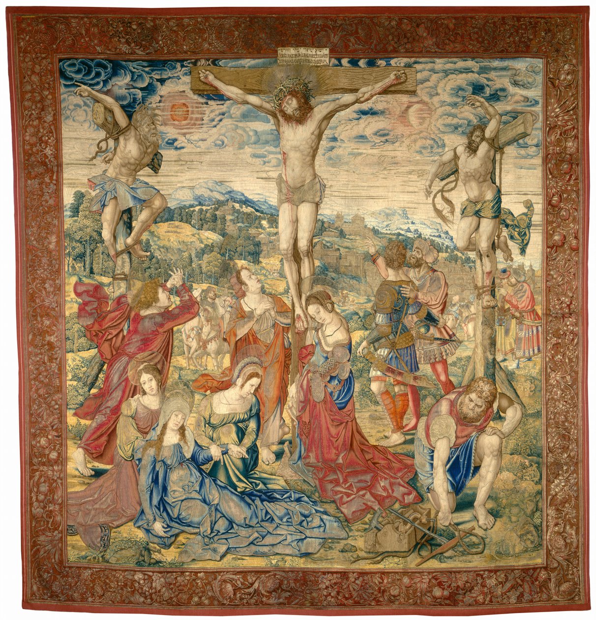 De Kruisiging door Pieter Pannemaker I after Bernard van Orley