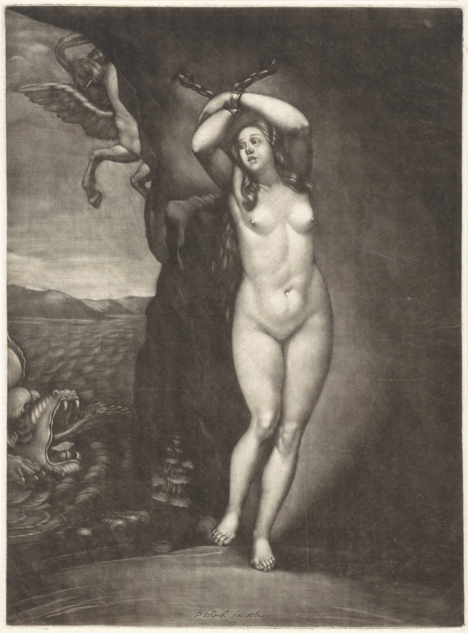 Andromeda aan de rots geketend door Pieter Schenk (I)
