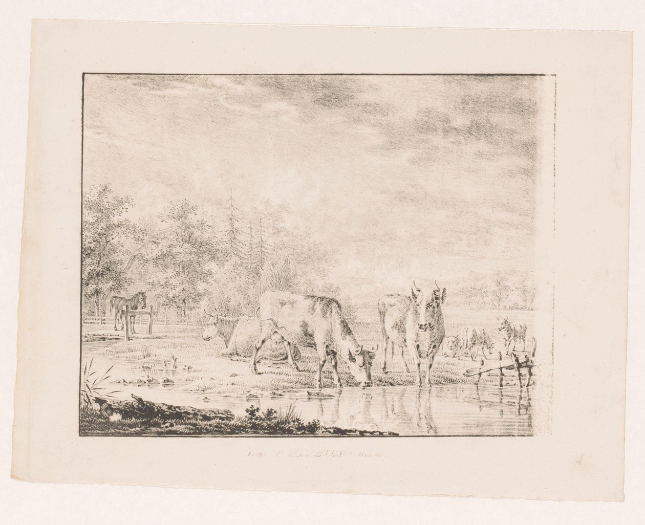 Koeien bij het water door Pieter de Goeje (attributed to)