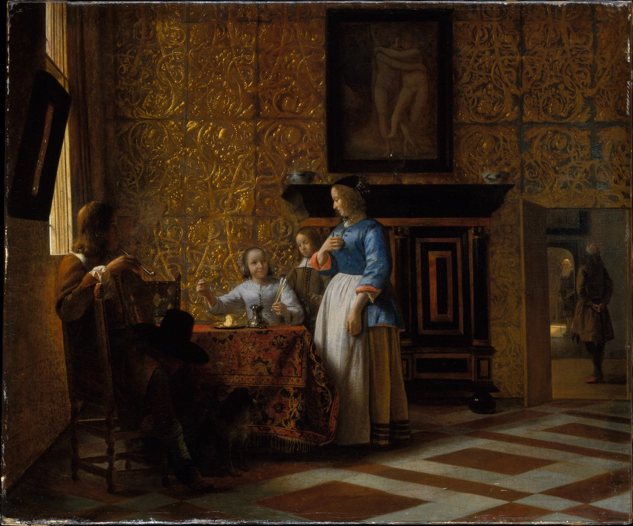 Interieur met Figuren door Pieter de Hooch