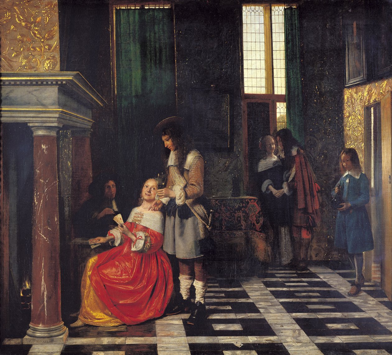 De kaartspelers, c.1663-65 door Pieter de Hooch