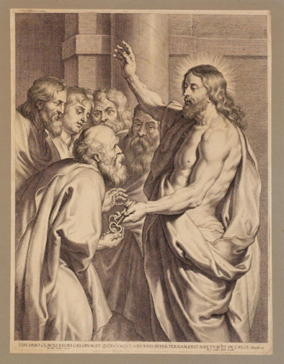 Christus overhandigt de sleutels aan Petrus door Pieter de Jode I