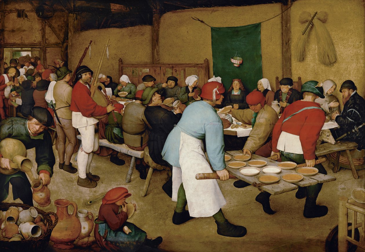 Boerenbruiloft door Pieter Bruegel the Elder