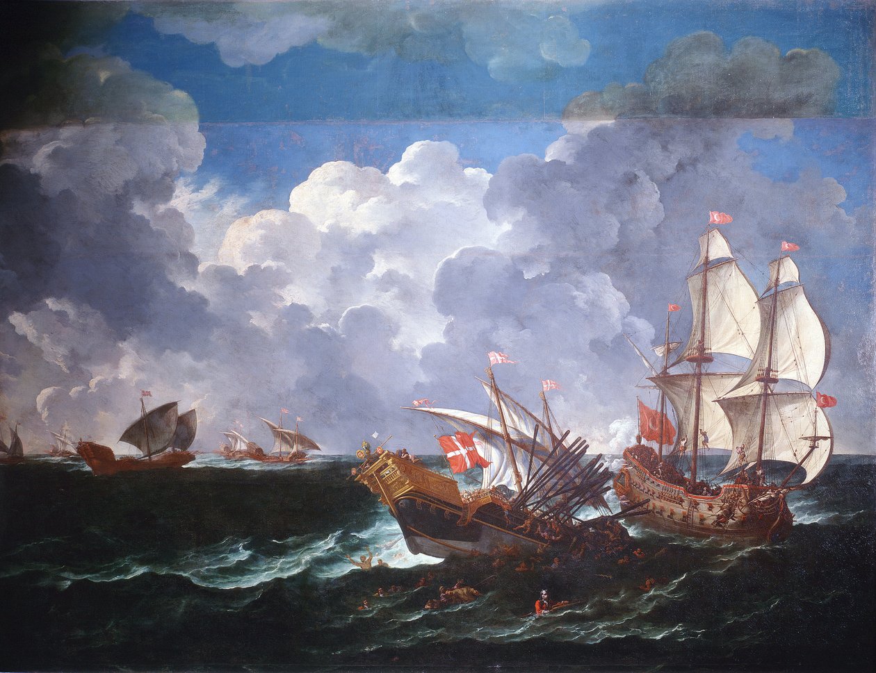Slagschip door Pieter the Younger Mulier