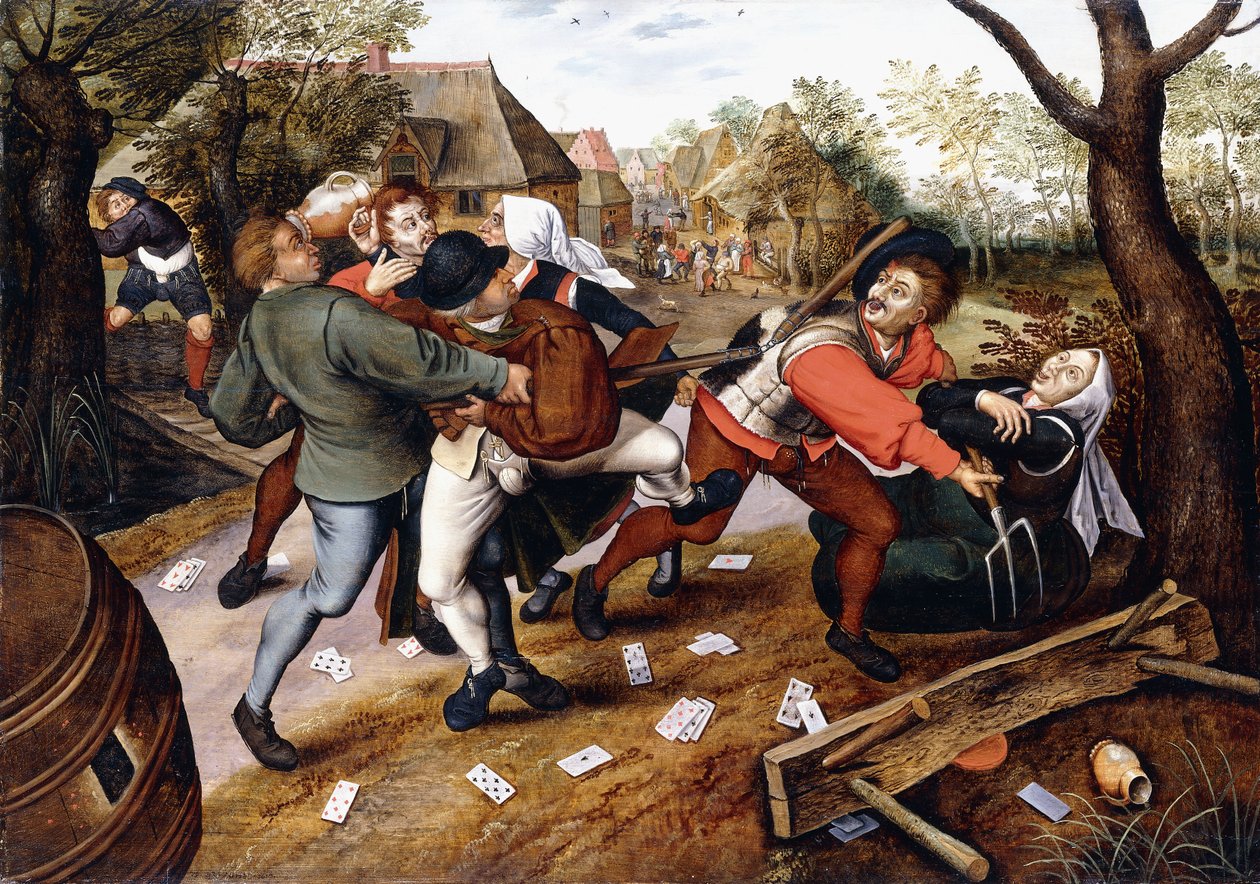 Ruzie tussen boeren, 1619 door Pieter Brueghel the Younger