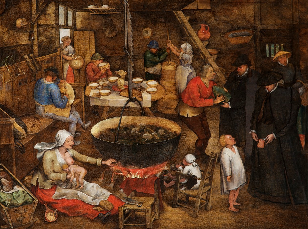 Bezoek aan een boerderij door Pieter the Younger Brueghel