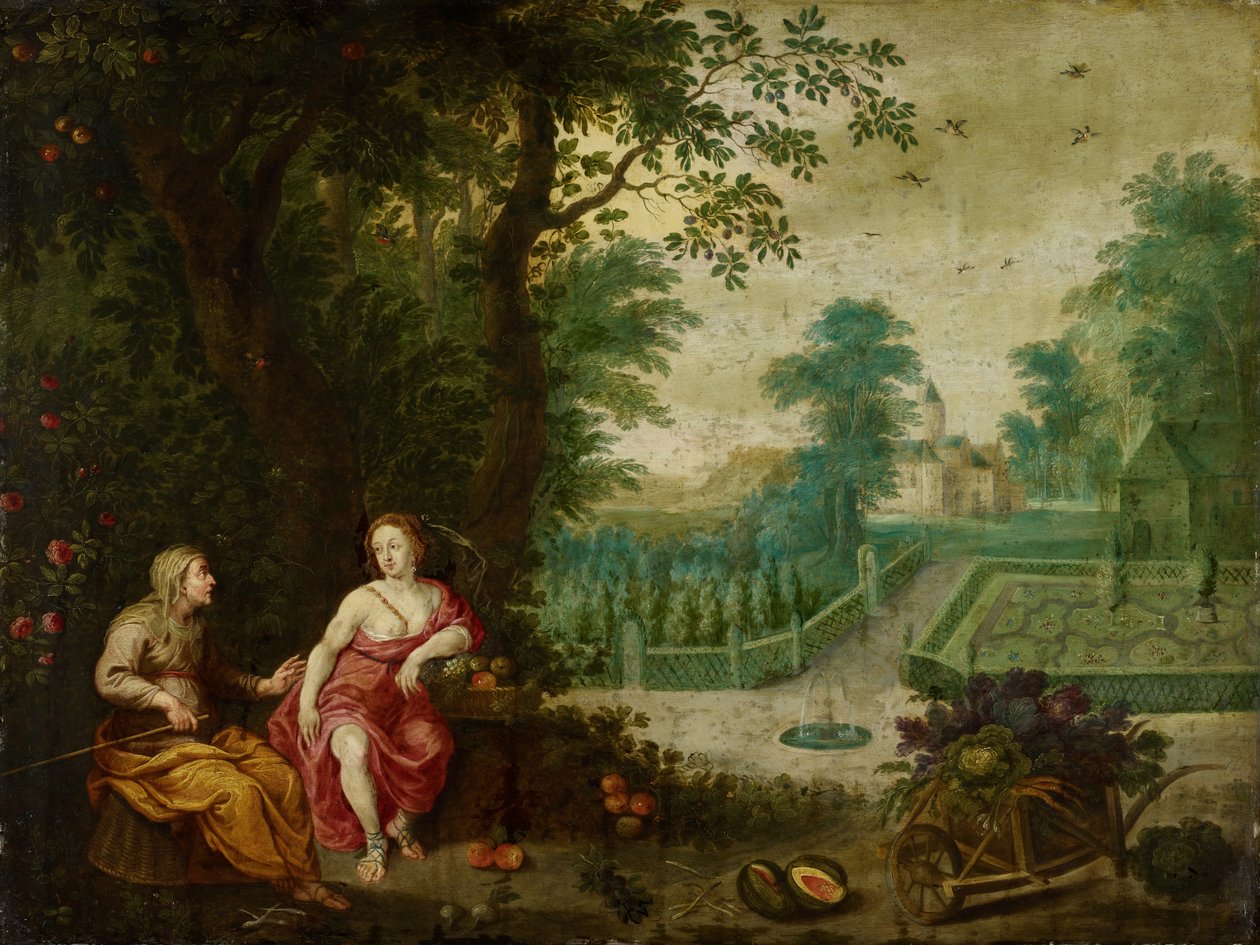 Vertumnus en Pomona door Pieter van Avont