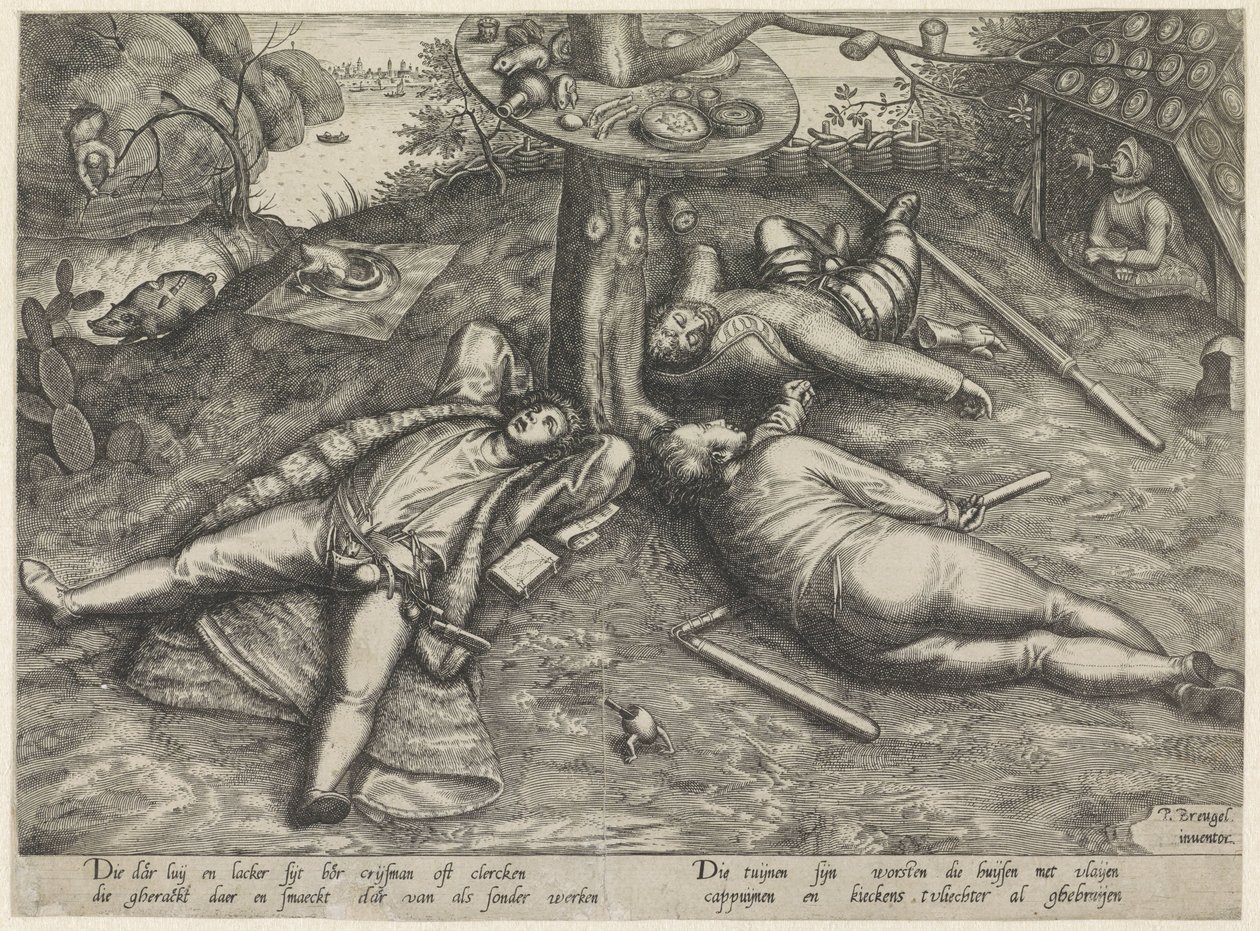 Luilekkerland door Pieter van der Heyden (attributed to)