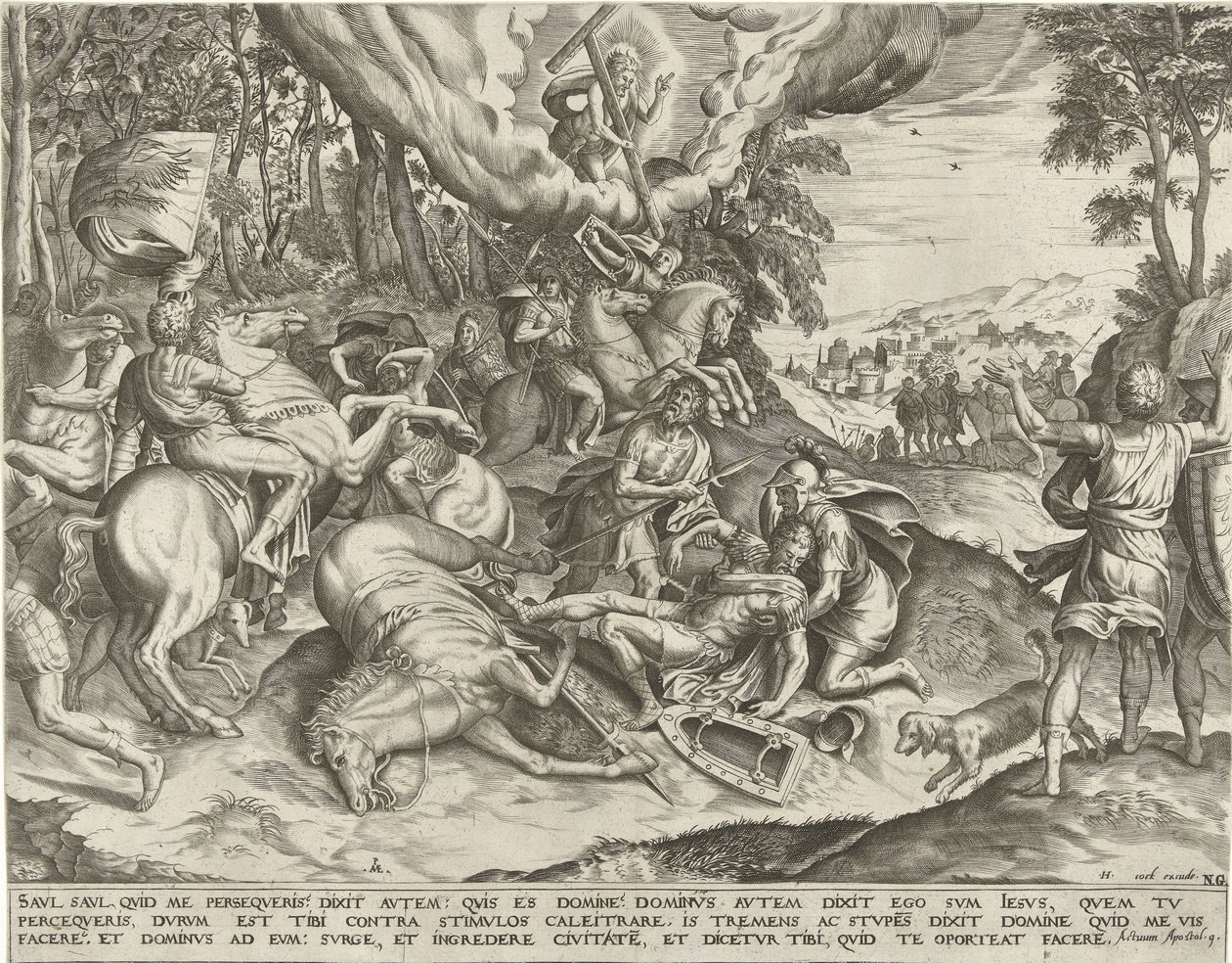 Bekering van Paulus door Pieter van der Heyden