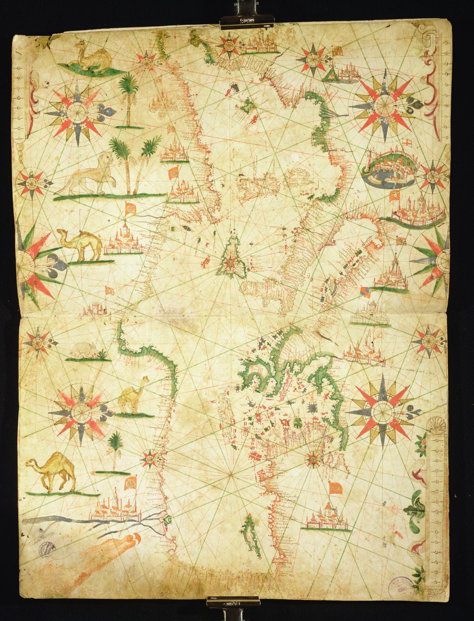 Het Middellandse Zeegebied, uit een nautische atlas, 1651 door Pietro Giovanni Prunes
