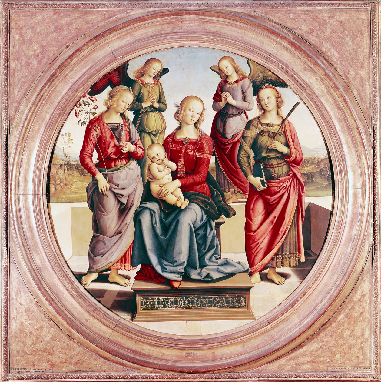 Madonna en Kind met St. Rose en Catherine van Alexandrië door Pietro Perugino