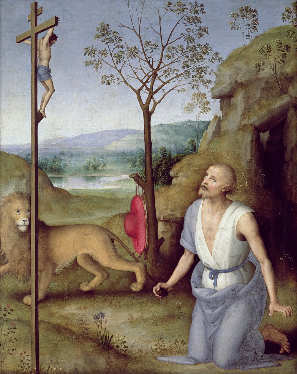 Sint Hiëronymus in de woestijn, c.1499-1502 door Pietro Perugino