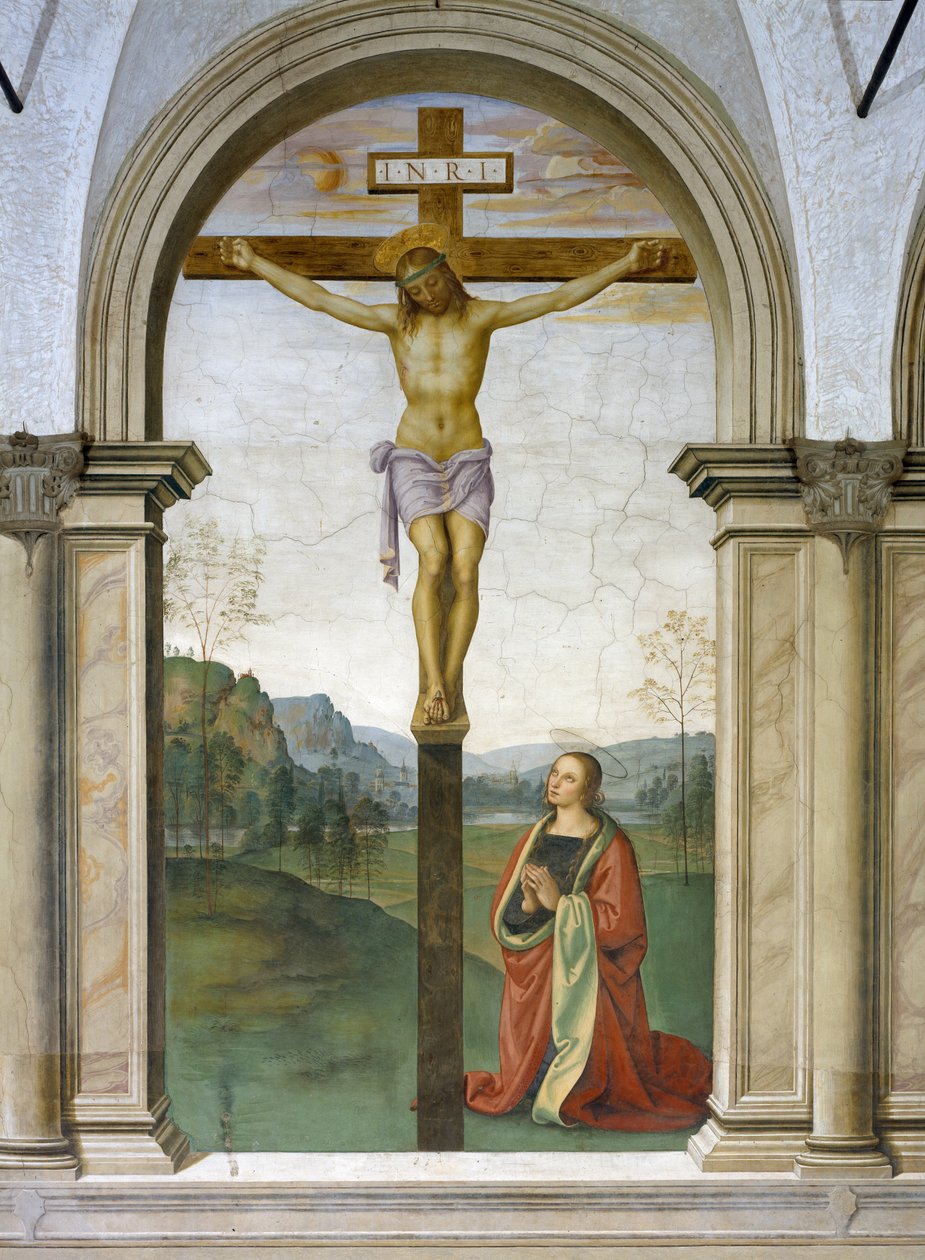 De kruisiging, 1494-96 door Pietro Perugino