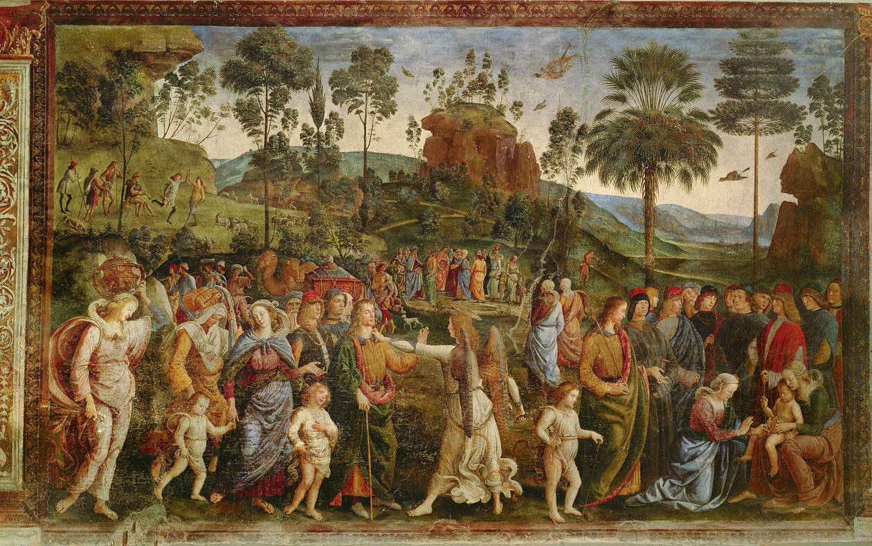 De Reis van Mozes, c.1481-83 door Pietro Perugino