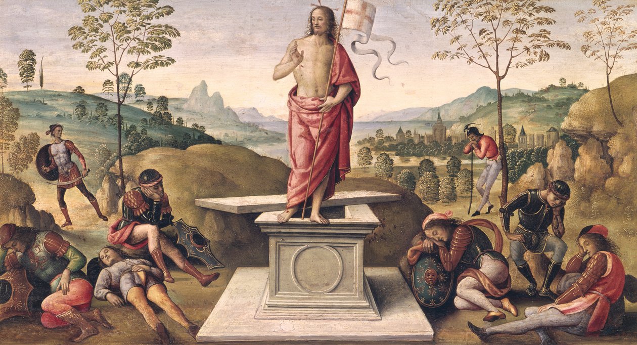 De opstanding van Christus, uit het klooster van San Pietro, Perugia, 1496-98 door Pietro Perugino