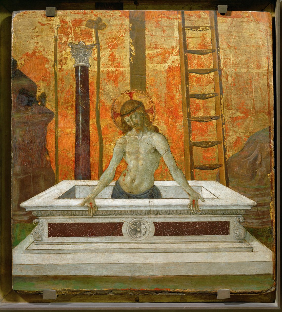 Christus opgestaan uit het graf ... door Pietro (studio of) Perugino