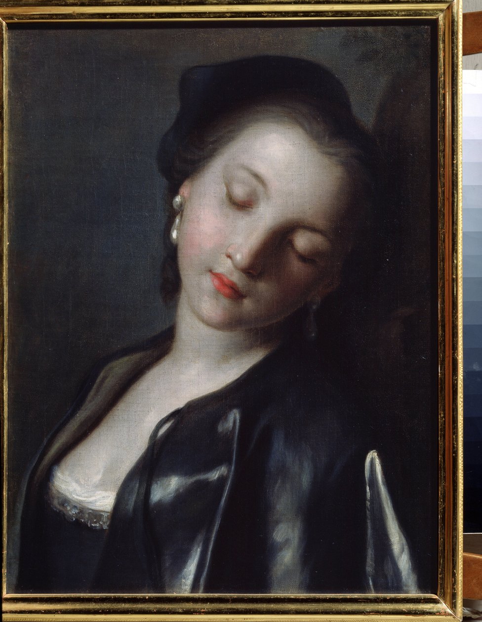 Slapende jonge vrouw door Pietro Antonio Rotari