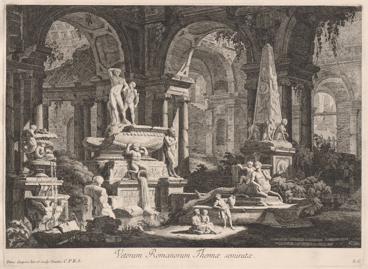 Veterum Romanorum Thermae semirutae door Pietro Gaspari
