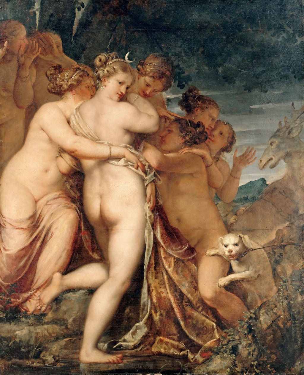 Diana en Actaeon, ca. 1600 door Pietro Liberi