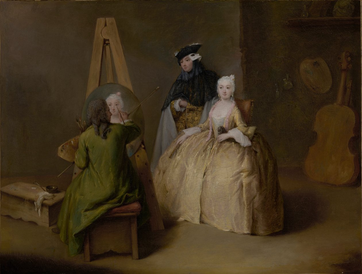 De schilder in zijn atelier door Pietro Longhi