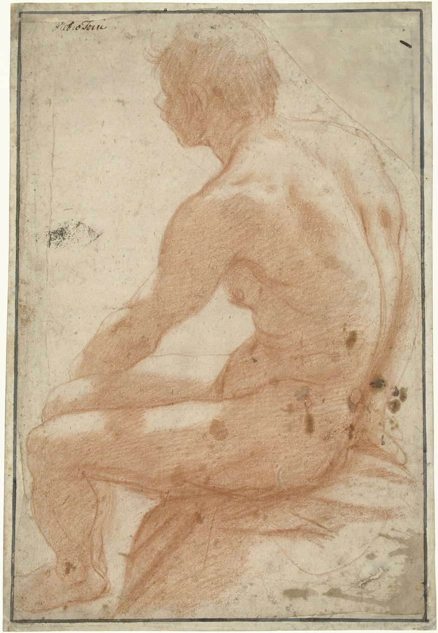Modelstudie van een zittende man door Pietro Sorri