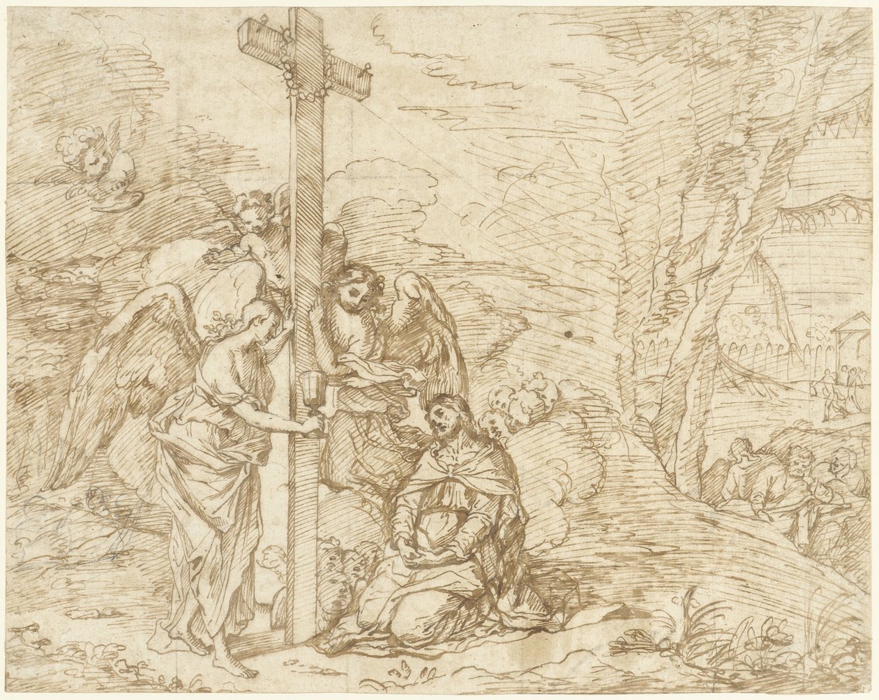 Christus in de tuin van Gethsemane door Pietro Testa (possibly)