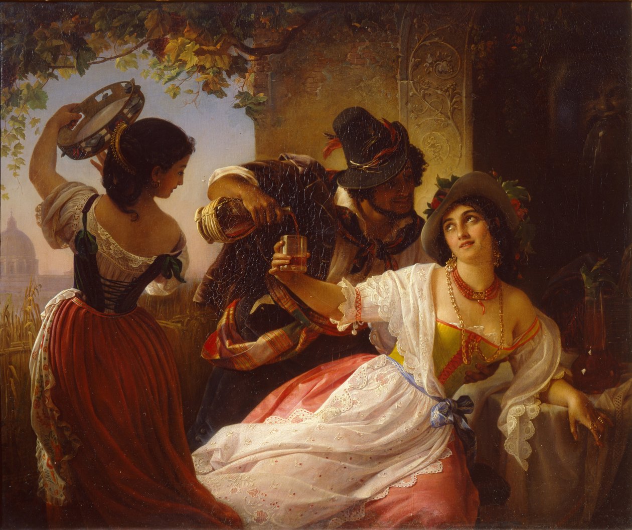 Oktober Viering in Rome, 1851 door Pimen Nikitich Orlov