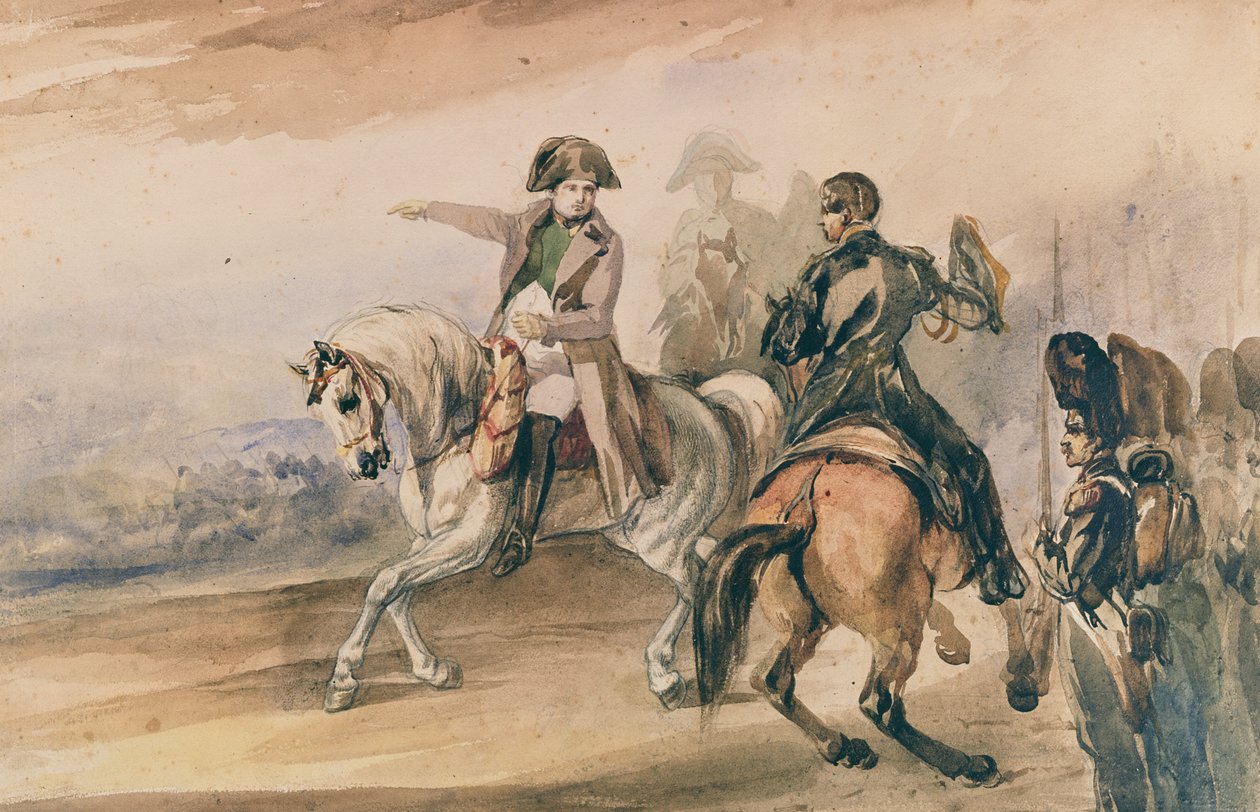 Napoleon inspecteert zijn troepen, 1834 door Piotr Michalowski